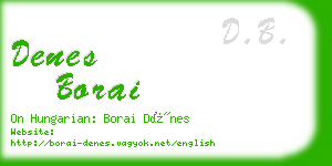 denes borai business card